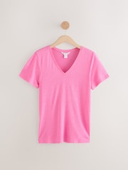 Rosa - Camiseta básica con cuello en pico de Athleta - Imagen 1 de 4