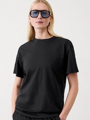 Athleta Black Short Sleeve True Cotton T-Shirt - Image 1 of 2