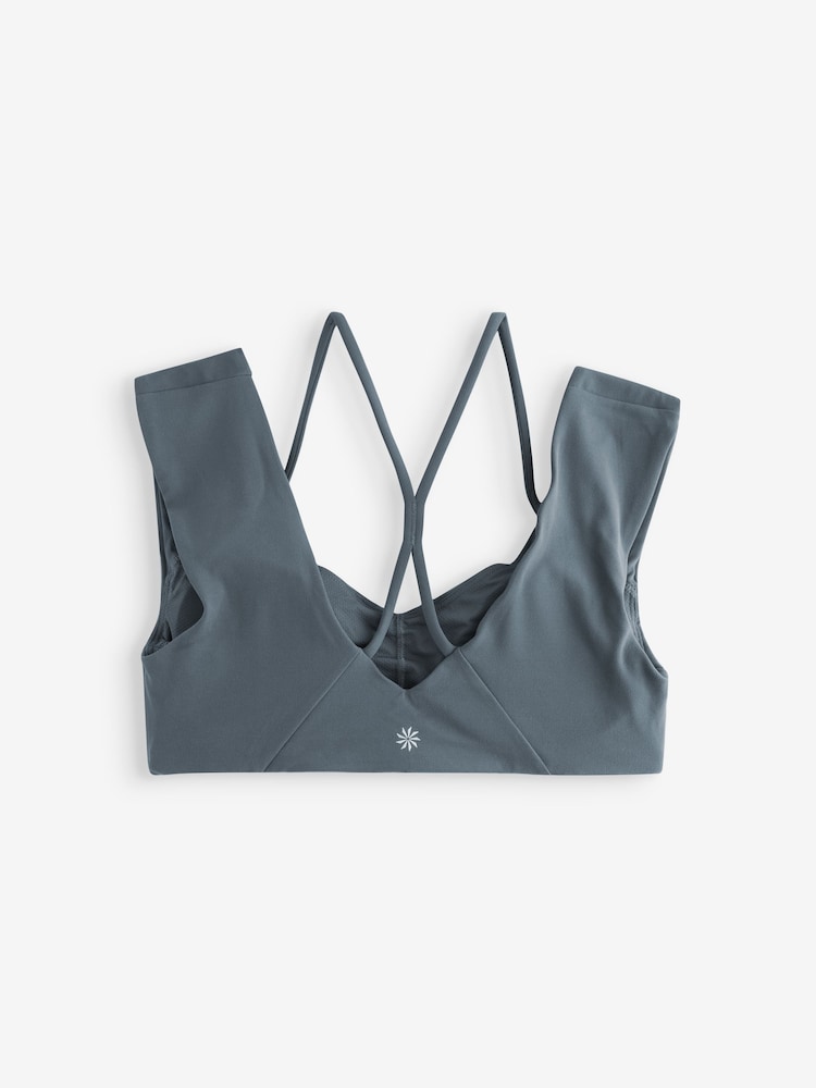 Athleta Grey Gathered Built-In Bra Crop T-Shirt - Image 2 of 4