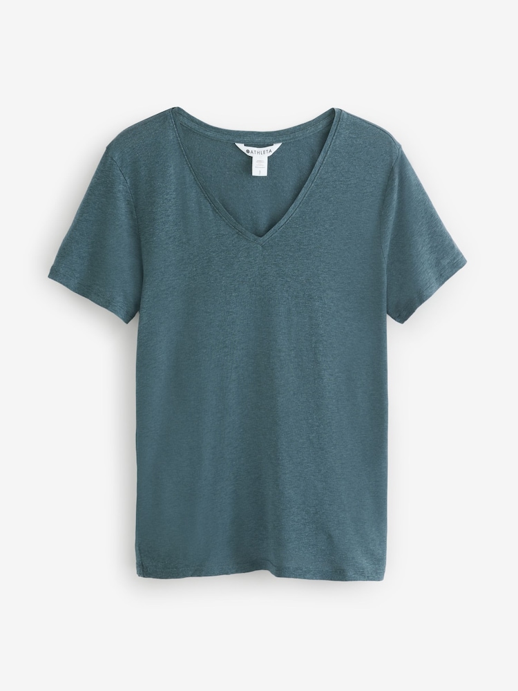 Athleta Black Getaway V-Neck T-Shirt - Image 1 of 4