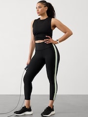 Athleta Black Interval High Waisted Side Stripe Legging - Image 1 of 2