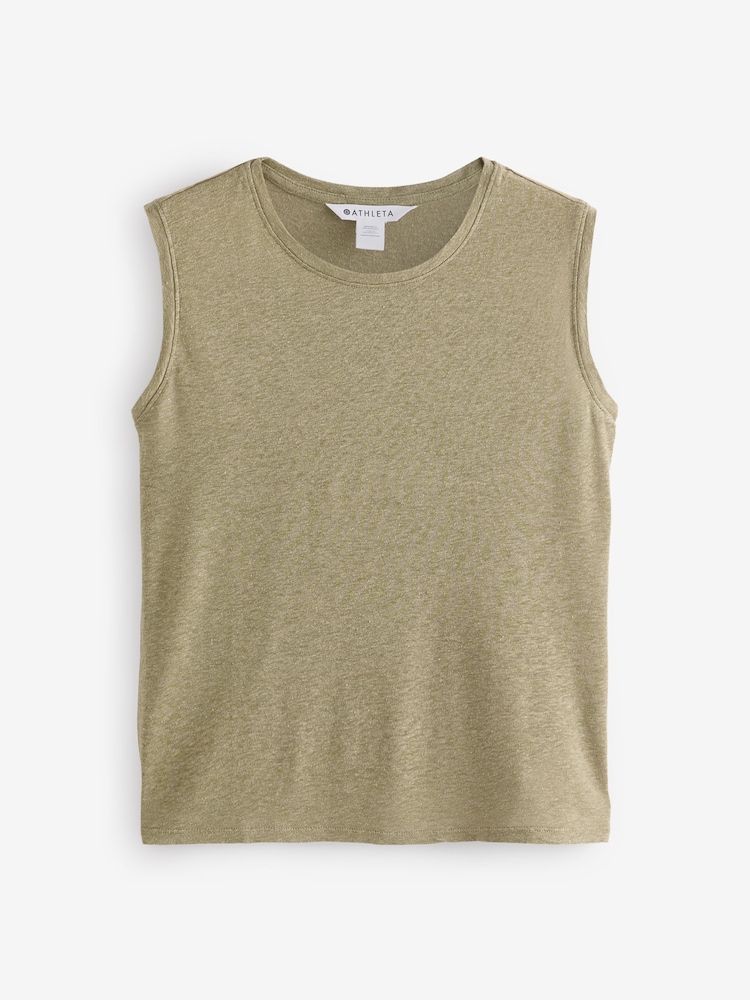 Athleta Olive Green Getaway Muscle Tank Top - Image 1 of 4