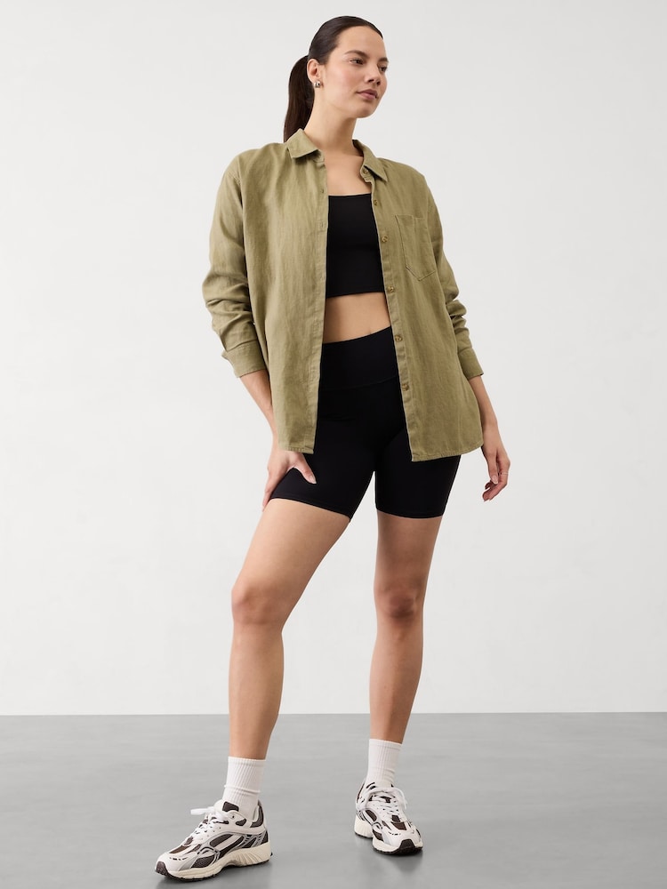 Athleta Green Retreat Linen Top - Image 2 of 5