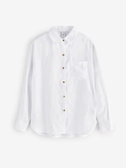 Athleta White Retreat Linen Shirts - Image 1 of 4