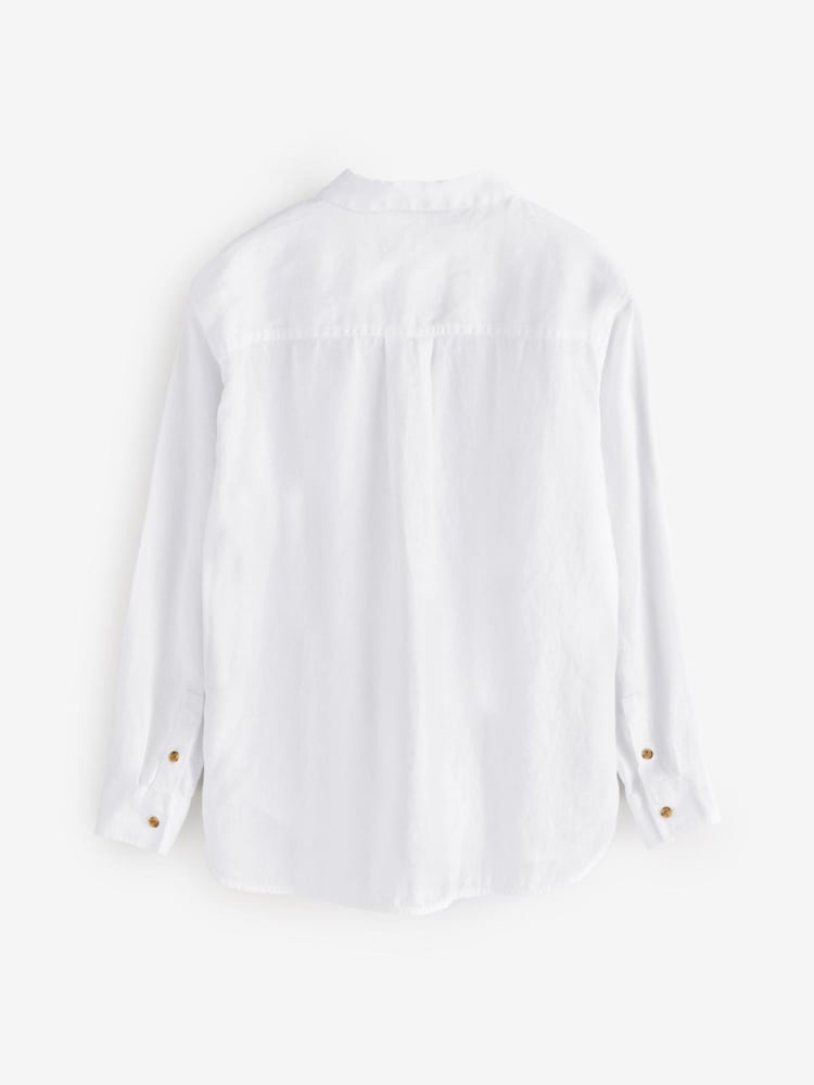 Athleta White Retreat Linen Shirts - Image 2 of 4
