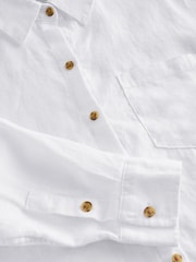 Athleta White Retreat Linen Shirts - Image 3 of 4