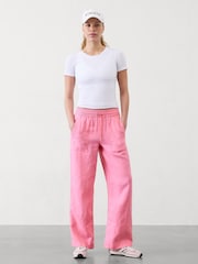 Athleta Pink Retreat Linen High Waisted Wide Leg trousers - Image 1 of 5