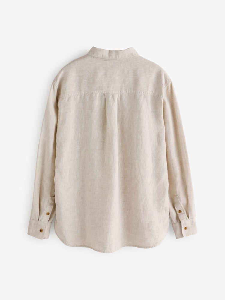Athleta Beige Retreat Linen Shirts - Image 2 of 4