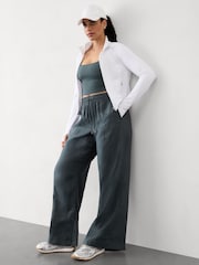 Athleta Grey Retreat Linen High Waisted Wide Leg trousers - Image 2 of 5