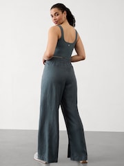 Athleta Grey Retreat Linen High Waisted Wide Leg trousers - Image 4 of 5
