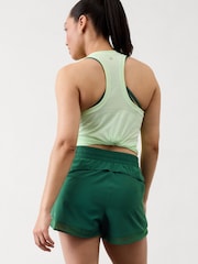 Athleta Green Mesh Racer Run Mid Waist 4" Short - Image 3 of 5
