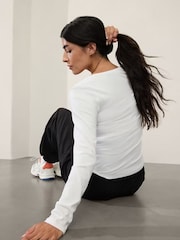 Athleta White Signature Rib Square Neck Top - Image 2 of 2