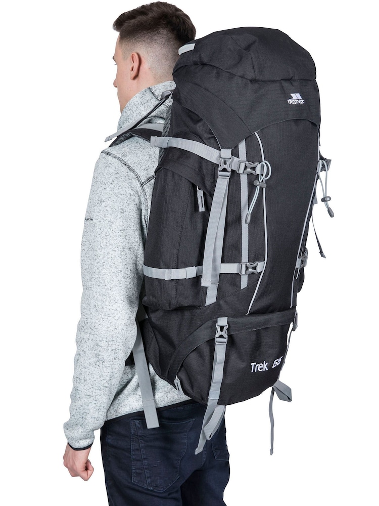 Trespass Grey Trek 66 Litres Rucksack - Image 7 of 7