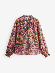 Multi Boho Button All-Over Print Blouse - Image 1 of 1