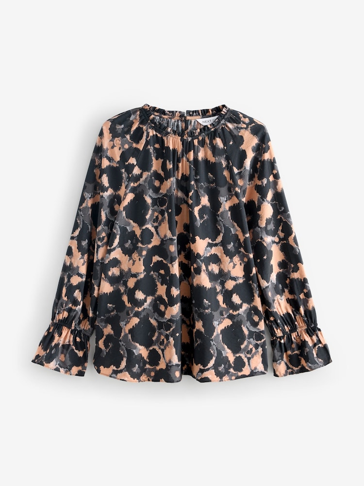 Multi Printed Volume Sleeve Blouse - Image 1 of 1