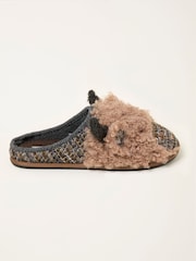 FatFace Hamish Brown Cow Slipper - Image 1 of 3