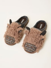 FatFace Hamish Brown Cow Slipper - Image 3 of 3