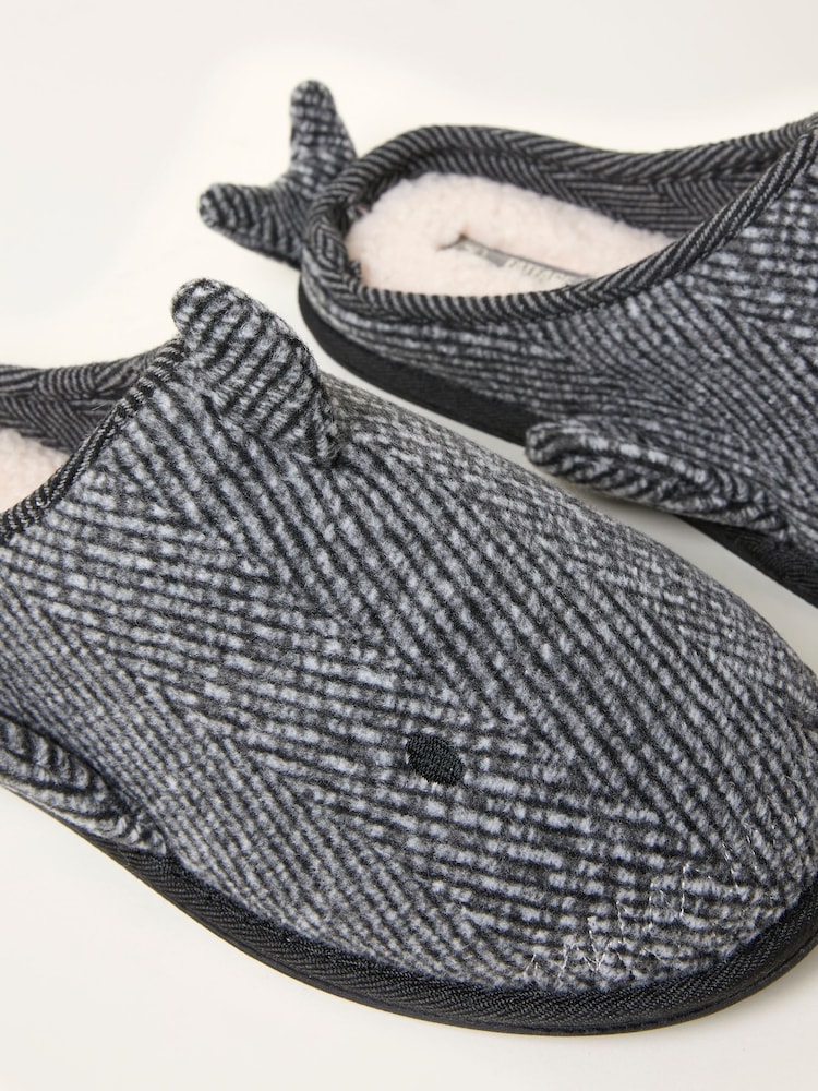 FatFace Savage Grey Shark Novelty Slipper - Image 2 of 3
