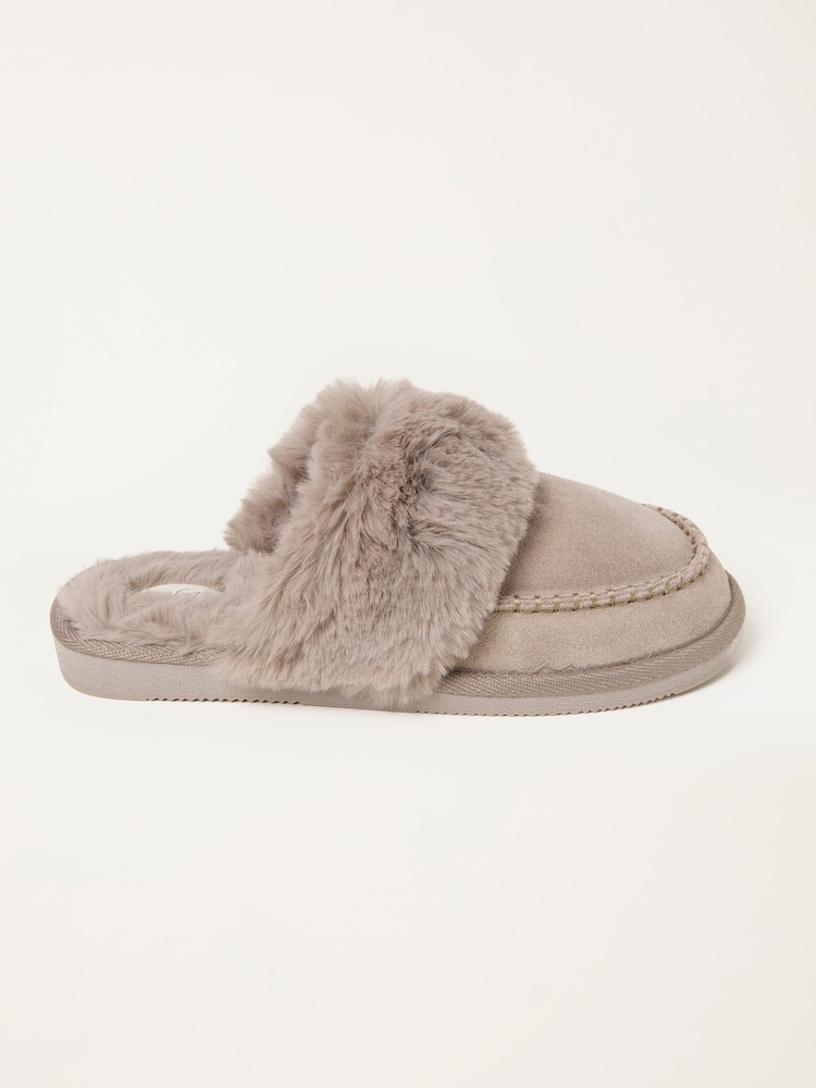 FatFace Khaki Green Quilted Mule Slipper - Image 1 of 3