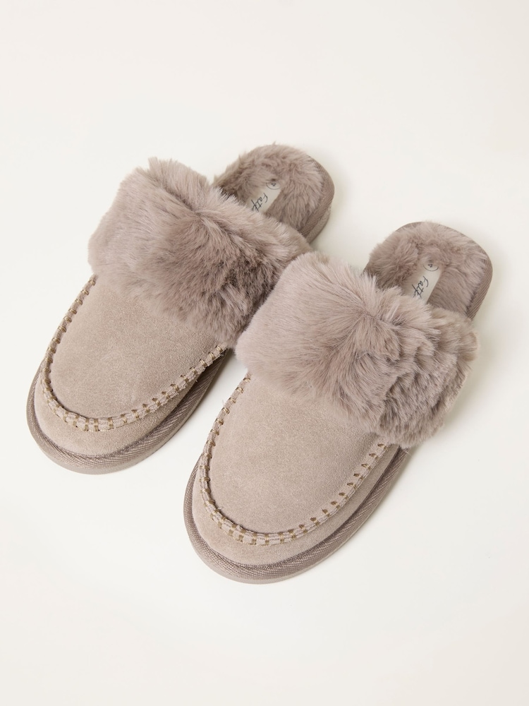 FatFace Khaki Green Quilted Mule Slipper - Image 3 of 3