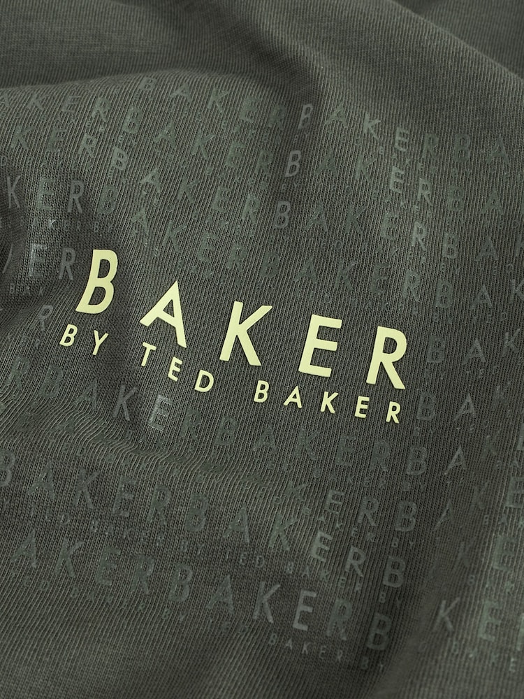 Baker by Ted Baker Khaki Green Stone Long Sleeve Graphic Print T-Shirts 3 Pack - Slika 9 iz 9