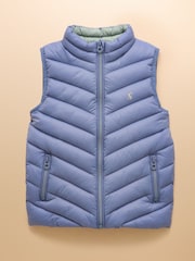 Joules Girls' Crofton Gilet Blue Showerproof Padded Gilet - Image 1 of 6