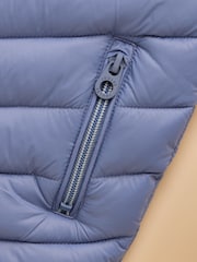 Joules Girls' Crofton Gilet Blue Showerproof Padded Gilet - Image 5 of 6