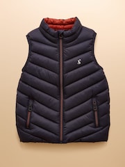 Joules Kids' Crofton Gilet Navy Blue Showerproof Padded Gilet - Image 1 of 6