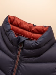 Joules Kids' Crofton Gilet Navy Blue Showerproof Padded Gilet - Image 3 of 6