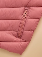 Joules Girls' Crofton Gilet Pink Showerproof Padded Gilet - Image 4 of 6