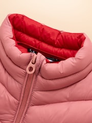 Joules Girls' Crofton Gilet Pink Showerproof Padded Gilet - Image 5 of 6