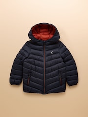 Joules Kids' Cairn Navy Showerproof Padded Coat - Image 1 of 5