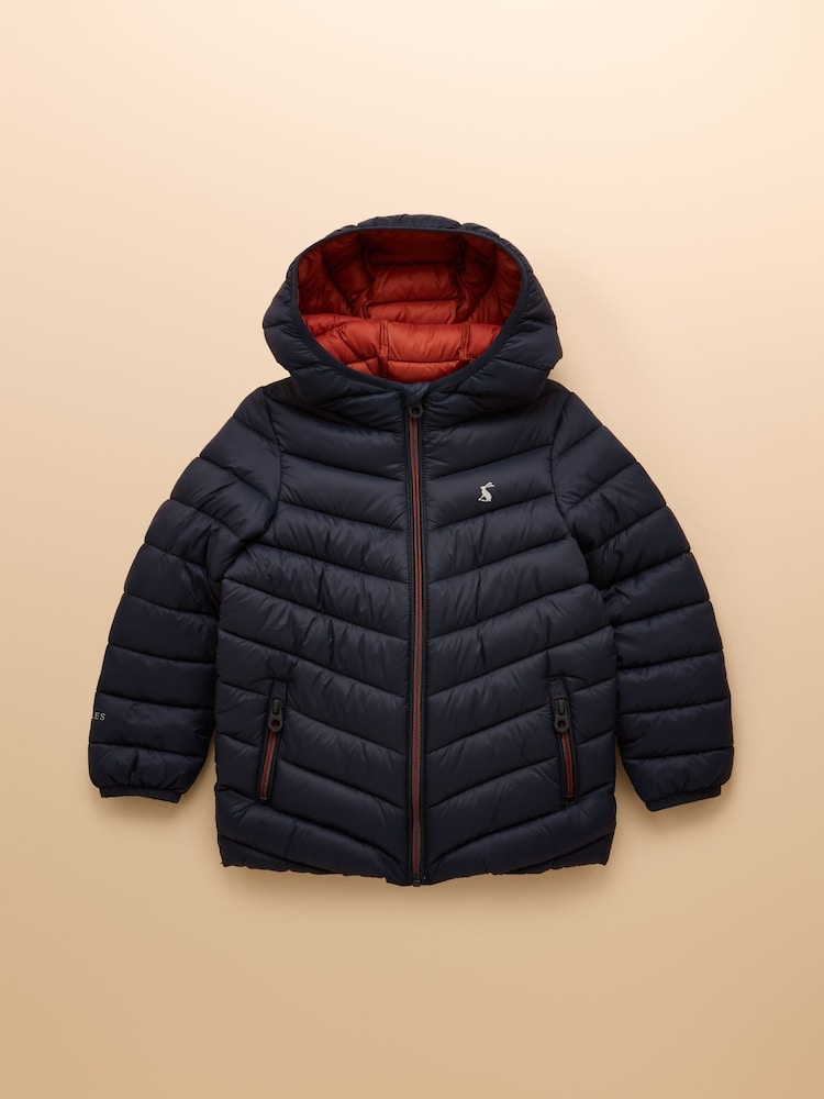 Joules Kids' Cairn Navy Showerproof Padded Coat - Image 1 of 5