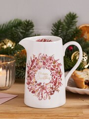 Victoria Eggs Red Christmas Wreath 1/2 Pint Jug - Image 1 of 3