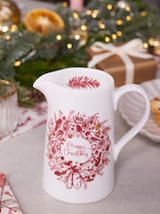 Victoria Eggs Red Christmas Wreath 1/2 Pint Jug - Image 2 of 3