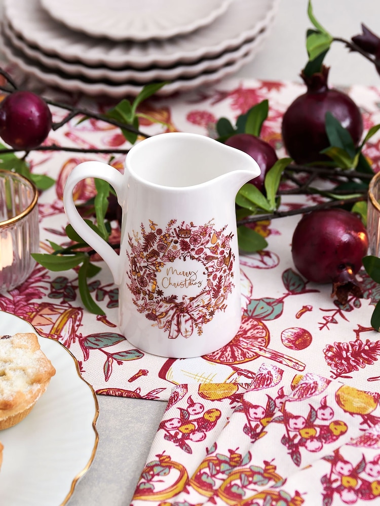 Victoria Eggs Red Christmas Wreath 1/2 Pint Jug - Image 3 of 3