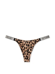 Victoria's Secret Leopard Brown Thong Shine Strap Knickers - Image 3 of 3