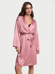 Victoria's Secret Dusk Mauve Pink Satin Midi Robe - Image 1 of 2