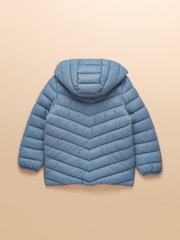 Joules Kids' Cairn Blue Showerproof Padded Coat with Hood - Image 2 of 5