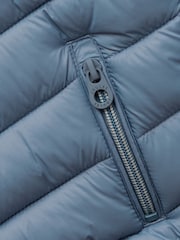 Joules Kids' Cairn Blue Showerproof Padded Coat with Hood - Image 3 of 5