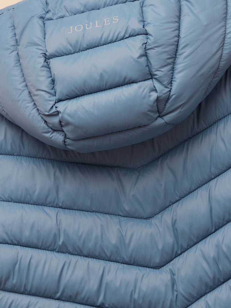 Joules Kids' Cairn Blue Showerproof Padded Coat with Hood - Image 5 of 5
