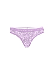 Victoria's Secret Scattered Floral Purple Thong Knickers - Image 3 of 3