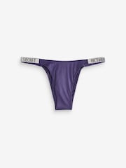 Victoria's Secret Valiant Purple Brazilian Shine Strap Knickers - Image 1 of 3