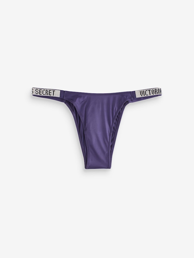 Victoria's Secret Valiant Purple Brazilian Shine Strap Knickers - Image 1 of 3