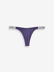 Victoria's Secret Valiant Purple Thong Shine Strap Knickers - Image 1 of 3