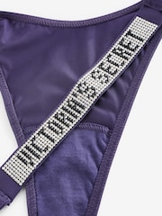 Victoria's Secret Valiant Purple Thong Shine Strap Knickers - Image 3 of 3