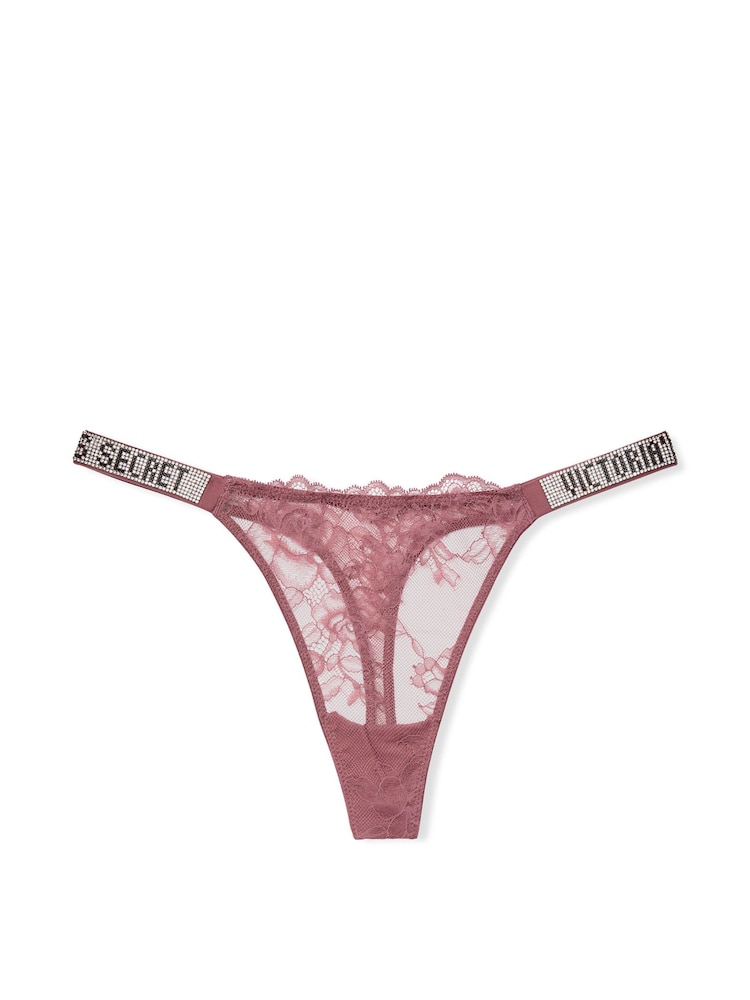 Victoria's Secret Purple Vapor Thong Shine Strap Knickers - Image 3 of 3
