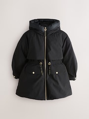 Baker by Ted Baker Shower Resistant Skirted Tech Parka Black Coat - Image 1 of 9