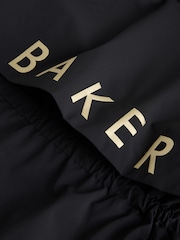 Baker by Ted Baker Shower Resistant Skirted Tech Parka Black Coat - Image 5 of 9