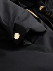 Baker by Ted Baker Shower Resistant Skirted Tech Parka Black Coat - Image 6 of 9